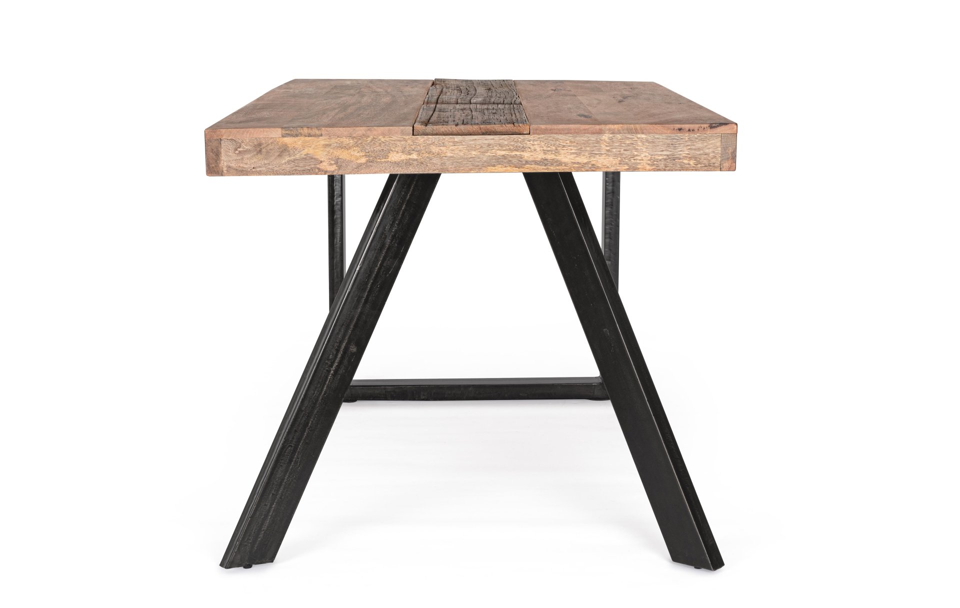 Der Esstisch Manchester überzeugt mit seinem klassischem Design gefertigt wurde er aus Mangoholz, welches einen natürlichen Farbton besitzt. Das Gestell des Tisches ist aus Metall und ist Schwarz. Der Tisch besitzt eine Breite von 160 cm.