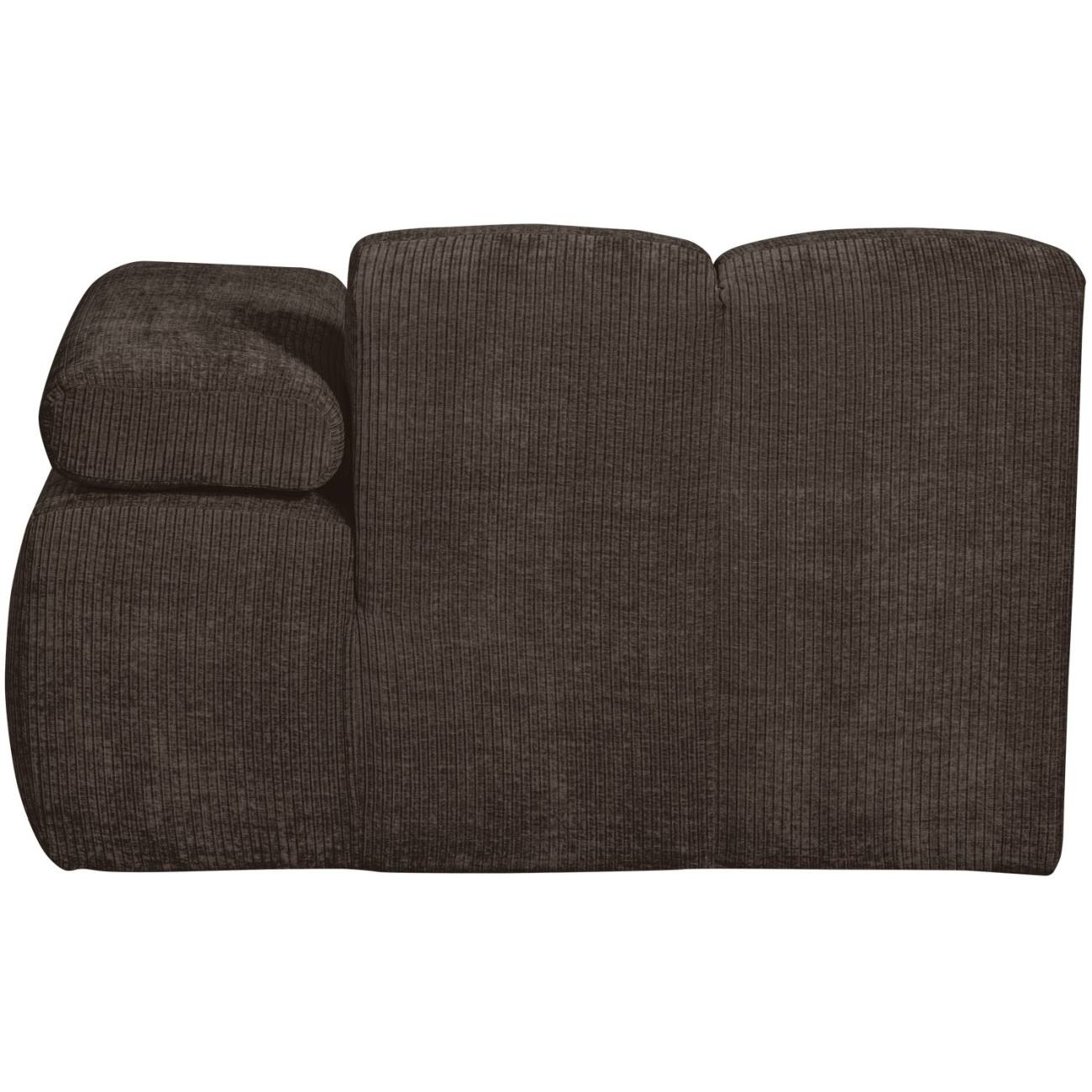 Modulsofa Mojo Flachcord Chaiselongue-Rechts, Braun