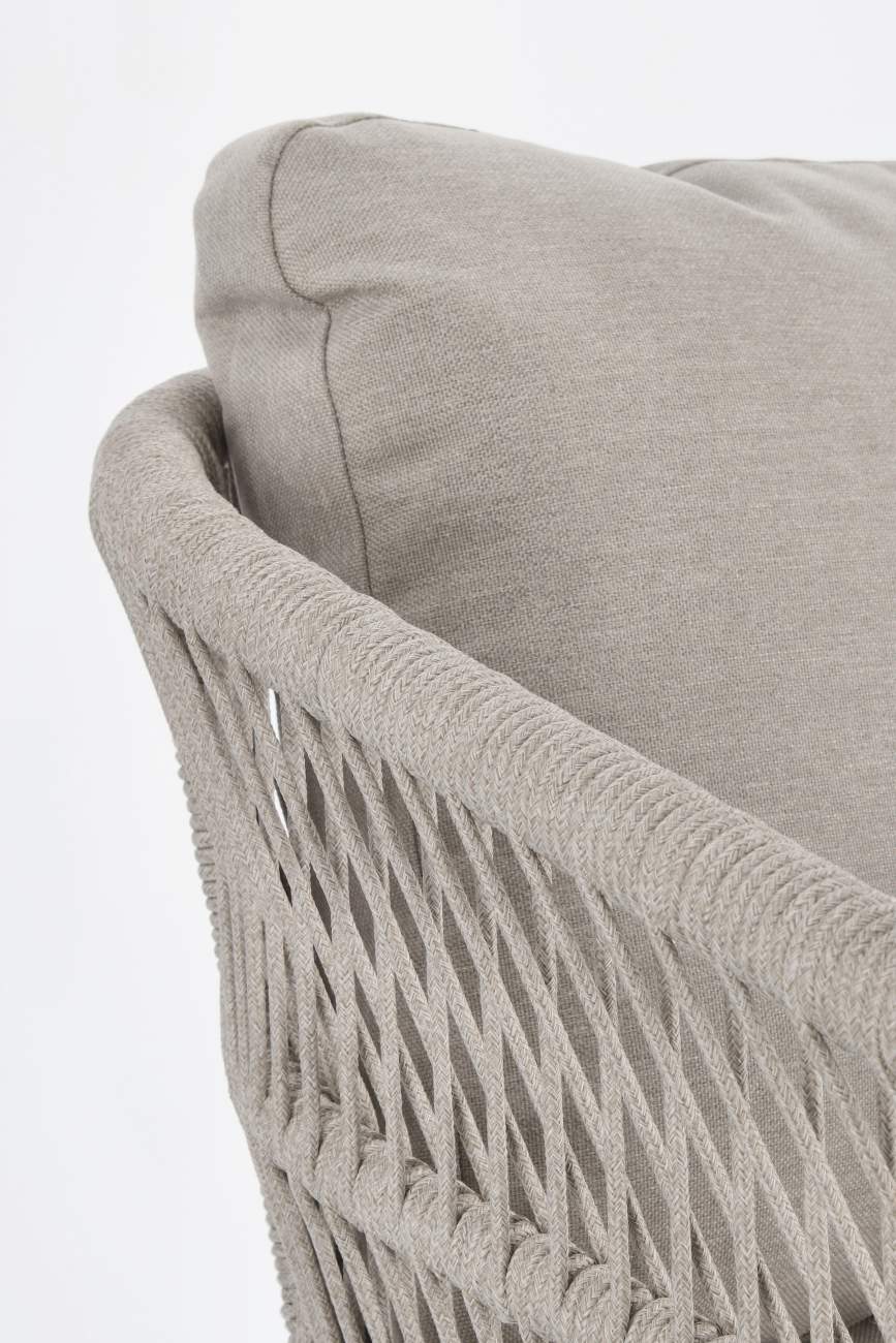 Gartenstuhl Galdana aus Aluminium, Hellgrau / Weiß