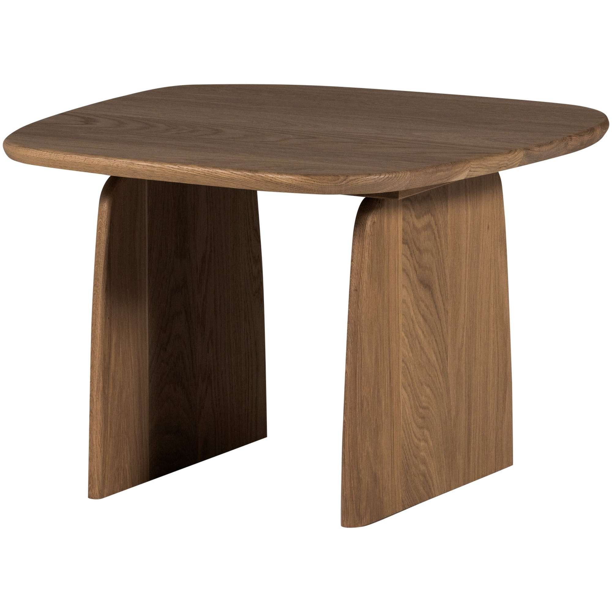 Couchtisch Tablo aus Eiche [FSC] in Braun - organisch geformter Holztisch, 60 x 60 cm