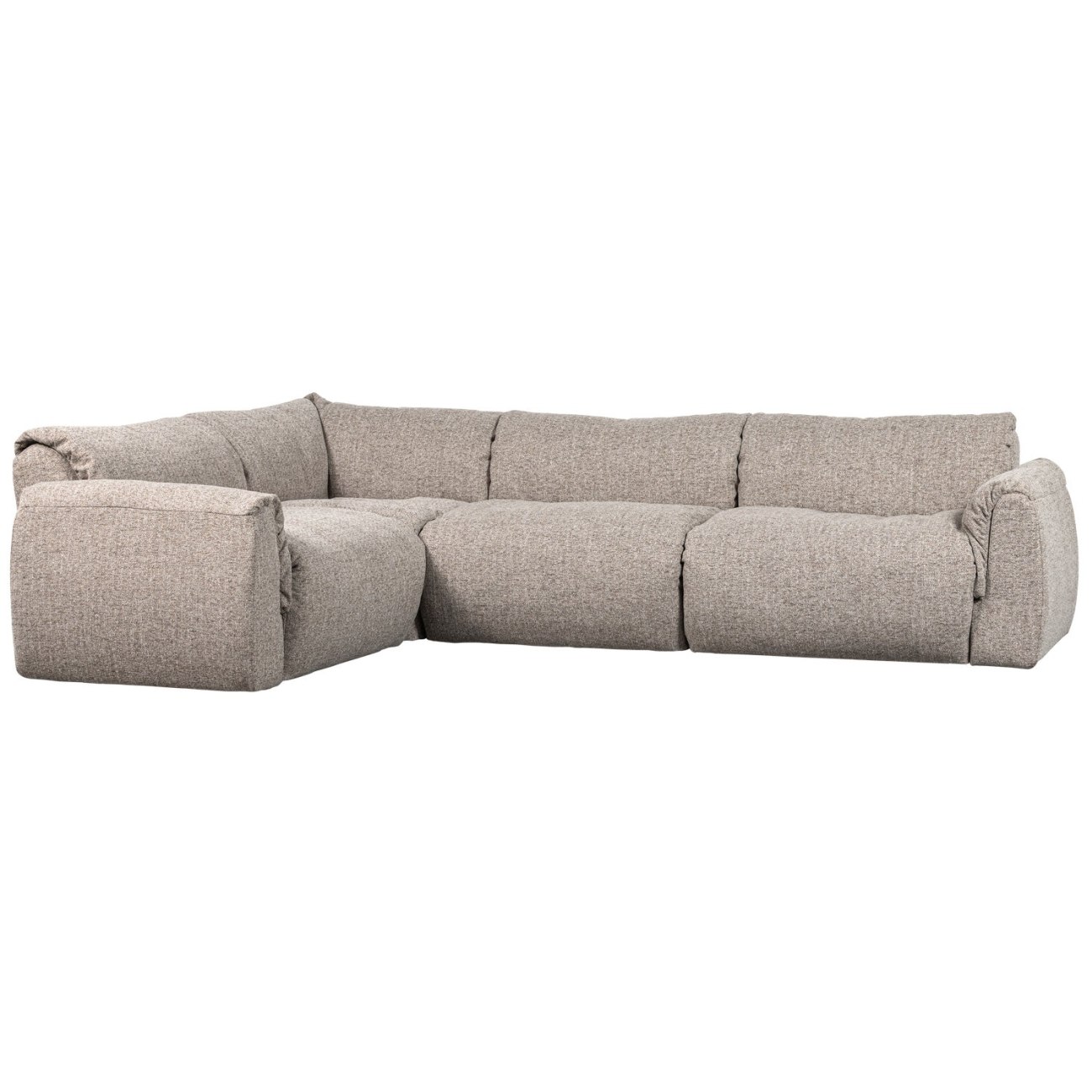 Ecksofa Baggy aus Melange-Stoff Links, Natur Ecksofa Baggy aus Melange-Stoff Links, Natur