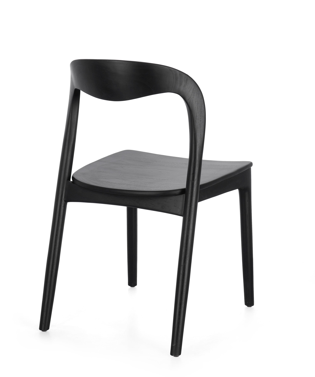 Esszimmerstuhl Miley aus Teakholz, Schwarz