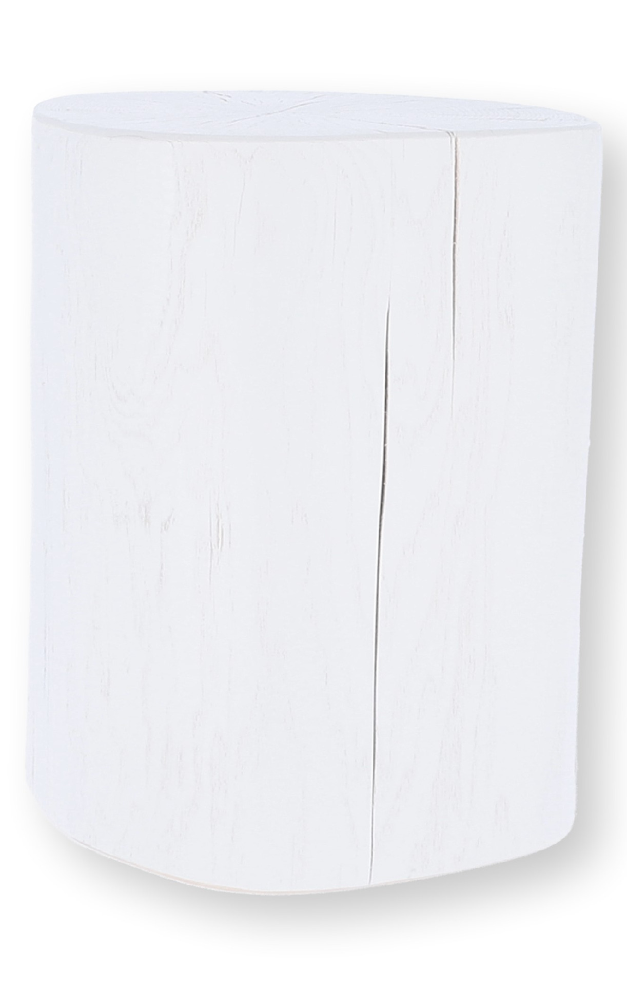 Jan Kurtz Beistelltisch Block rund Kernesche massiv weiss