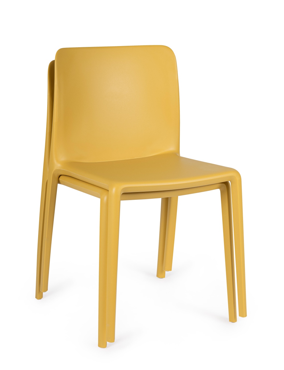 Stuhl Chloris 4er-Set aus Kunststoff, Ocker