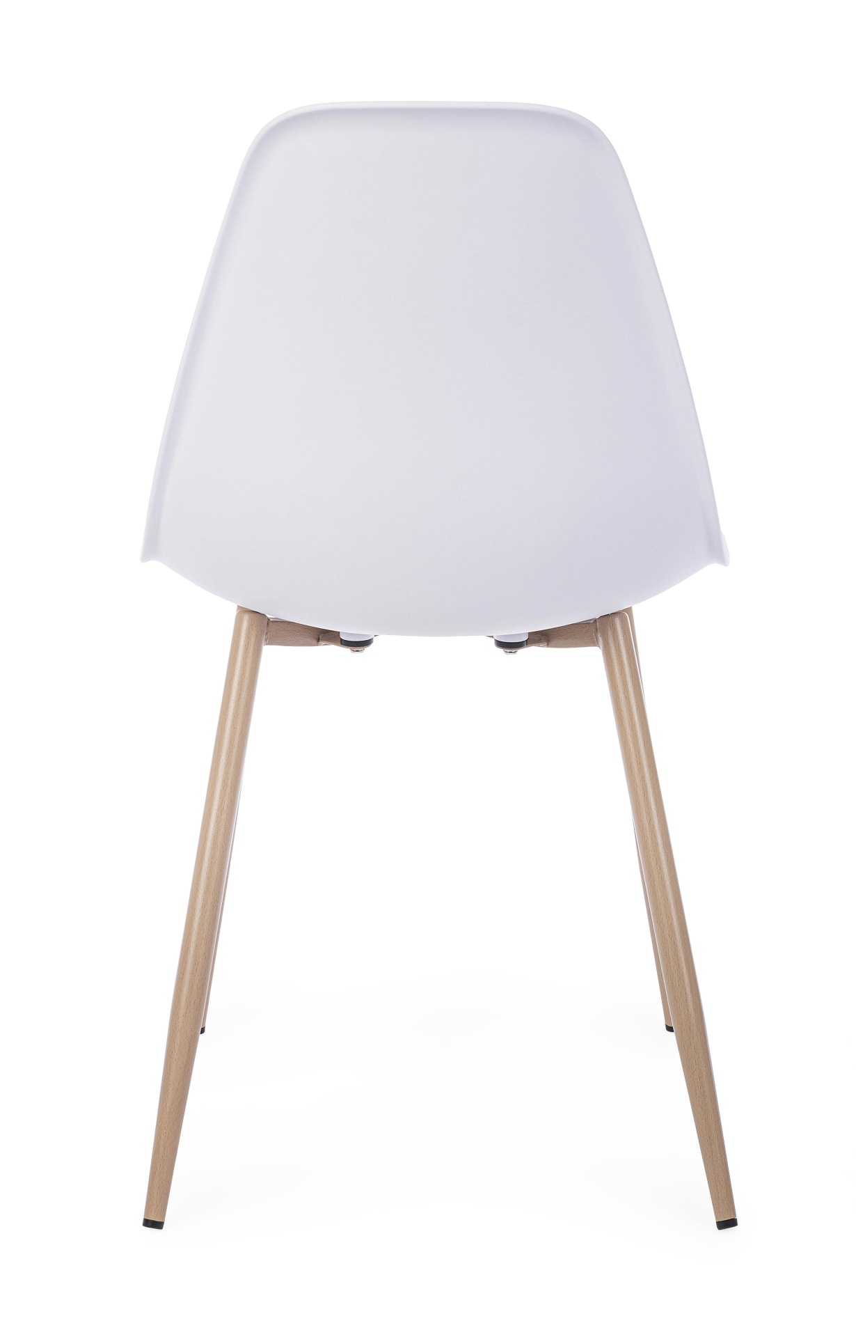 Der Stuhl Mandy überzeugt mit seinem modernem Design. Gefertigt wurde der Stuhl aus Kunststoff, welcher einen weißen Farbton besitzt. Das Gestell ist aus Metall, welches eine Holz-Optik besitzt. Die Sitzhöhe des Stuhls ist 45 cm.