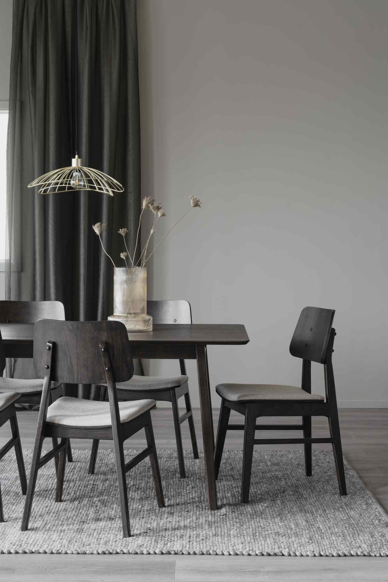 Design trifft Funktion: Stuhl Nagano 2er Set, Eiche Braun / Beige.