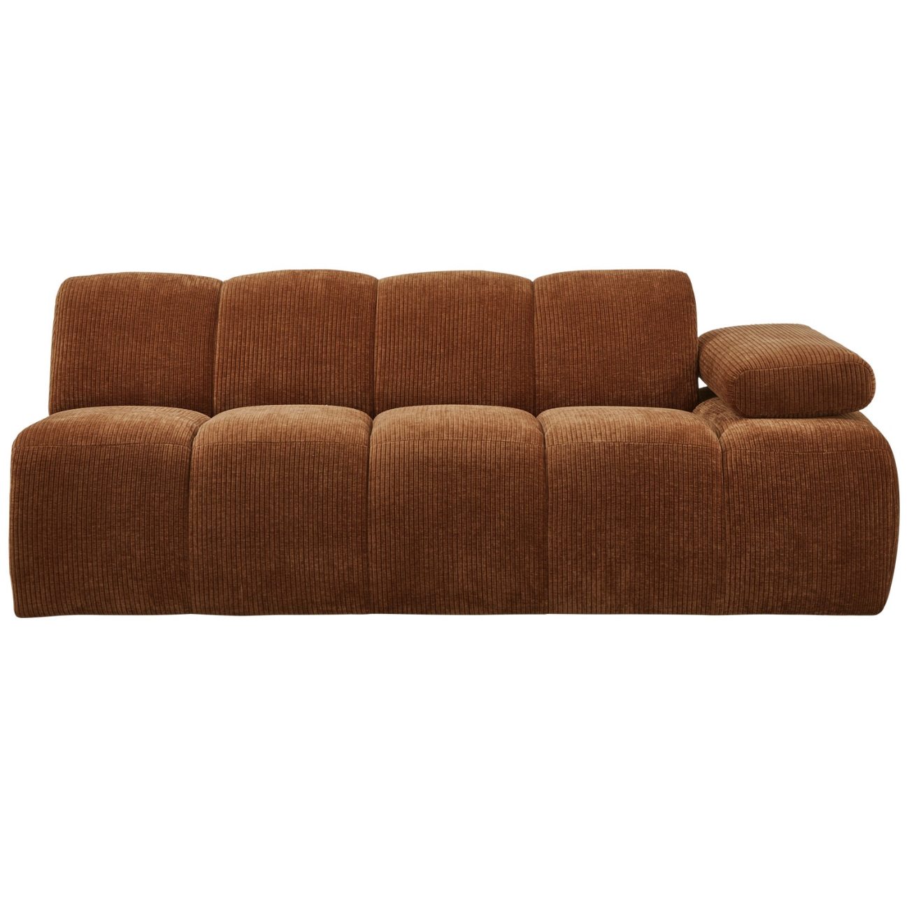 Modulsofa Mojo Flachcord 2er Arm-Rechts, Rostbraun