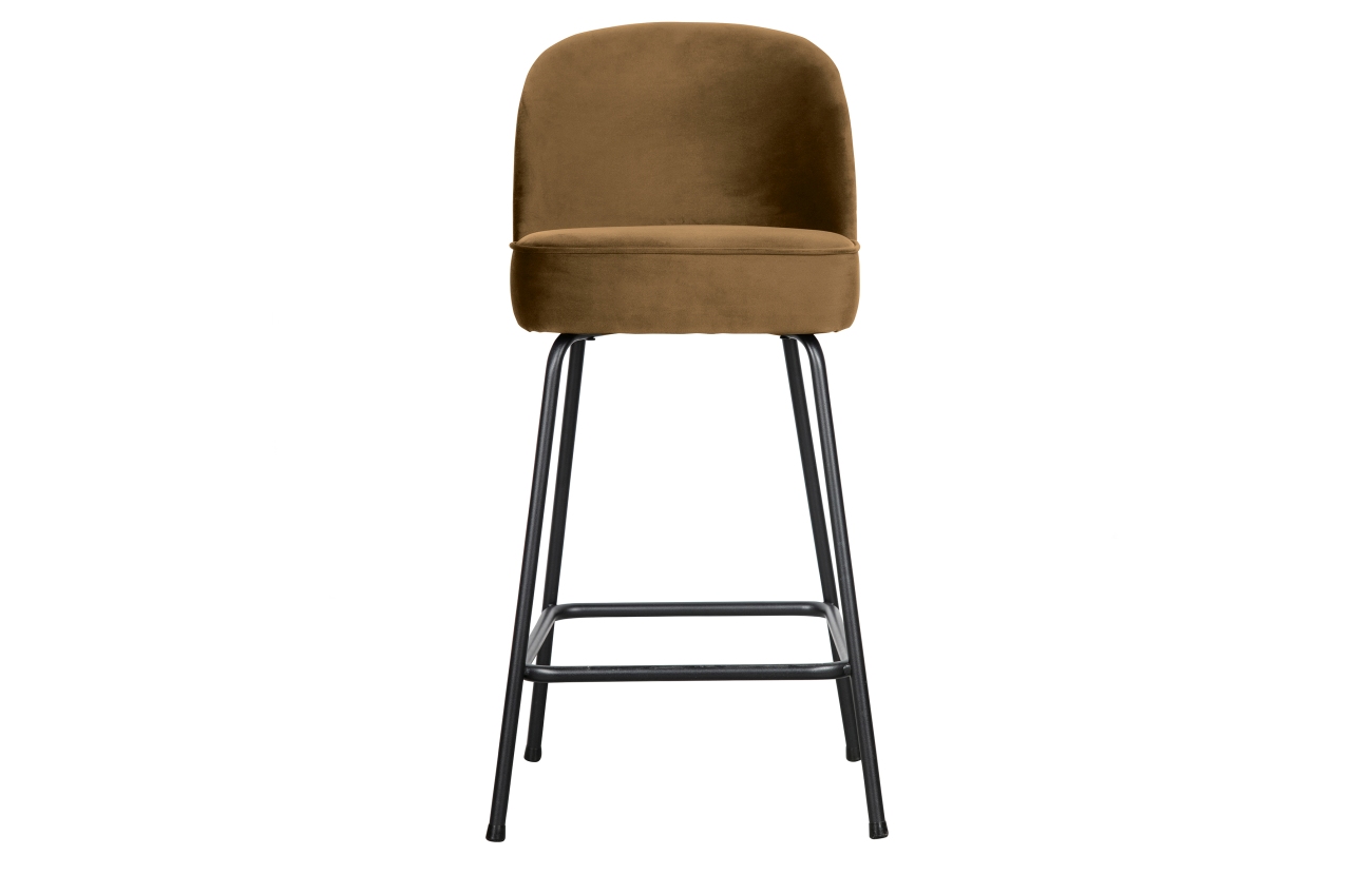 Barhocker Vogue aus Samt 65cm, Honiggelb Barhocker Vogue aus Samt 65cm, Honiggelb