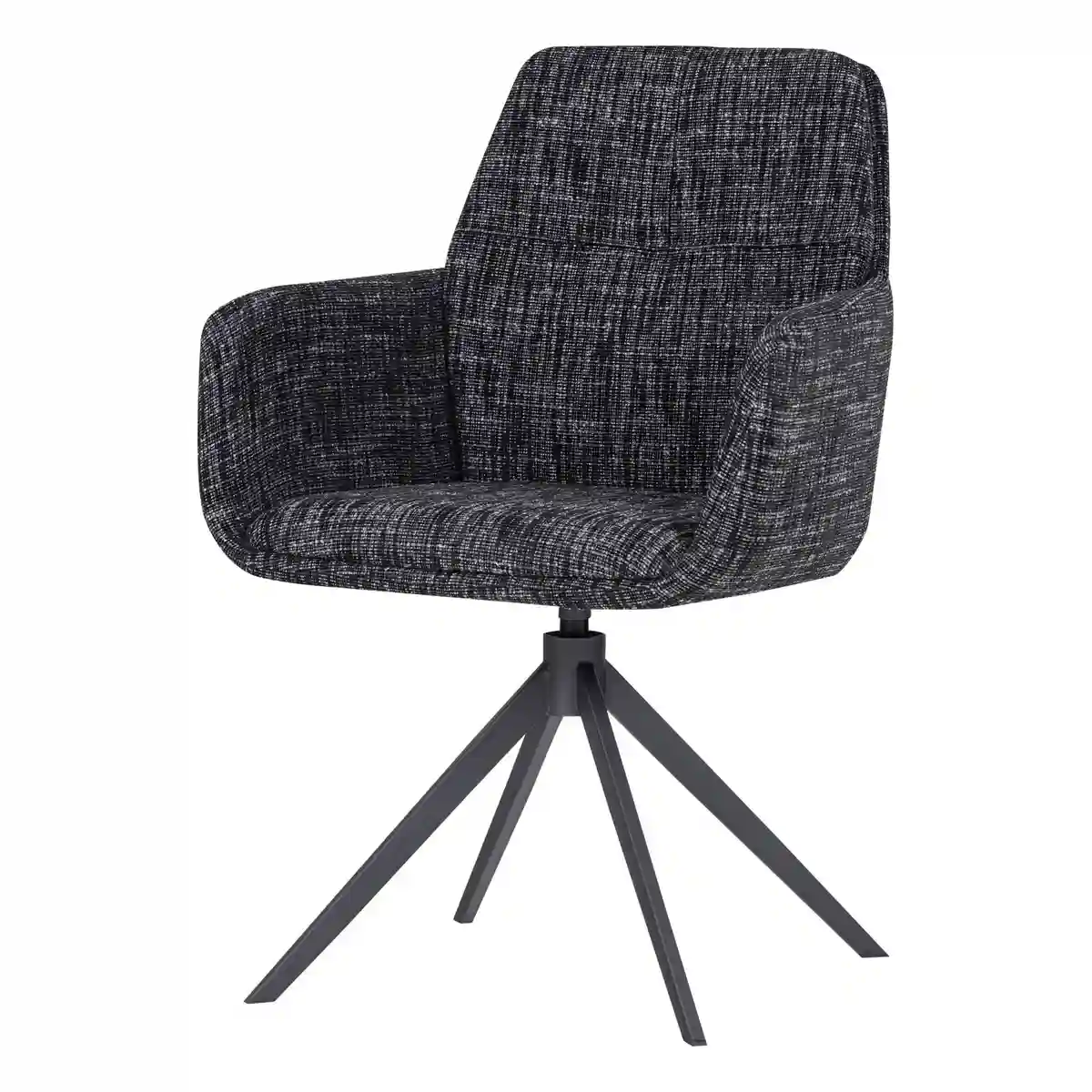 Armlehnstuhl Grant - Melange-Stoff Schwarz