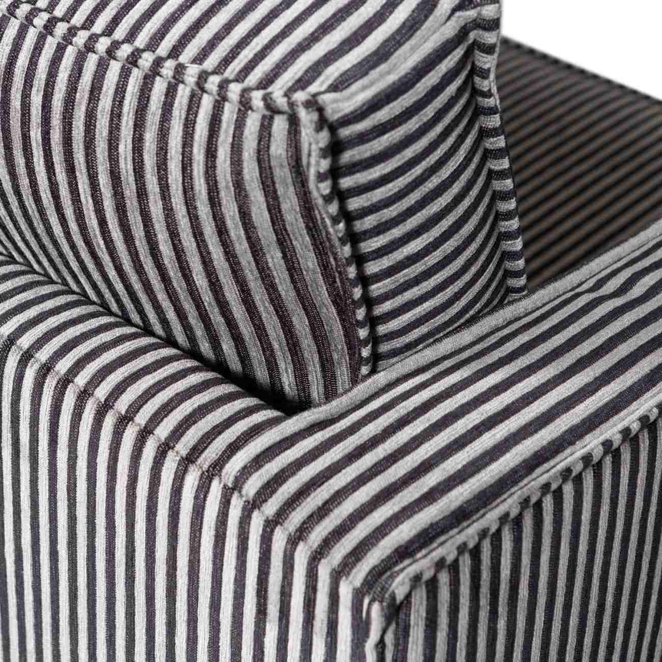 Sofa Rodeo 3 Sitzer aus Stoff, Schwarz/Grau