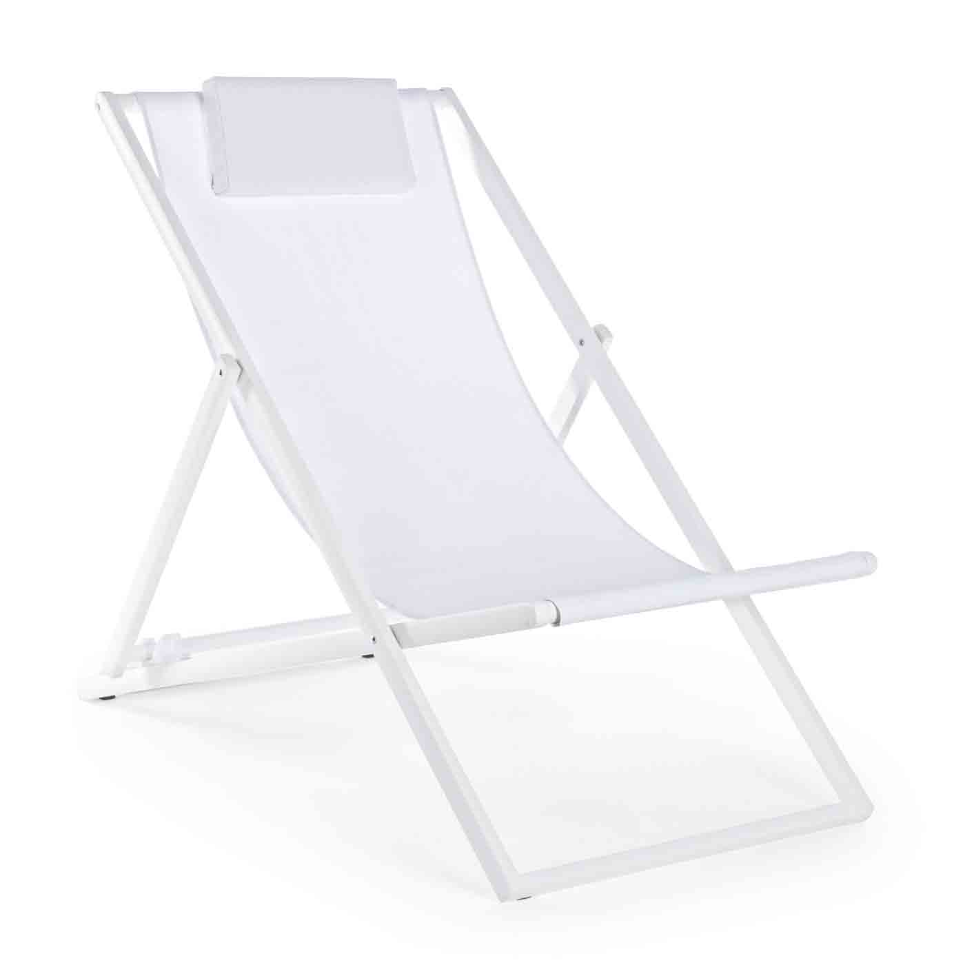 Liegestuhl Taylor Deckchair aus Aluminium und Textilene, Weiss Liegestuhl Taylor 2er-Set aus Aluminium, Weiß
