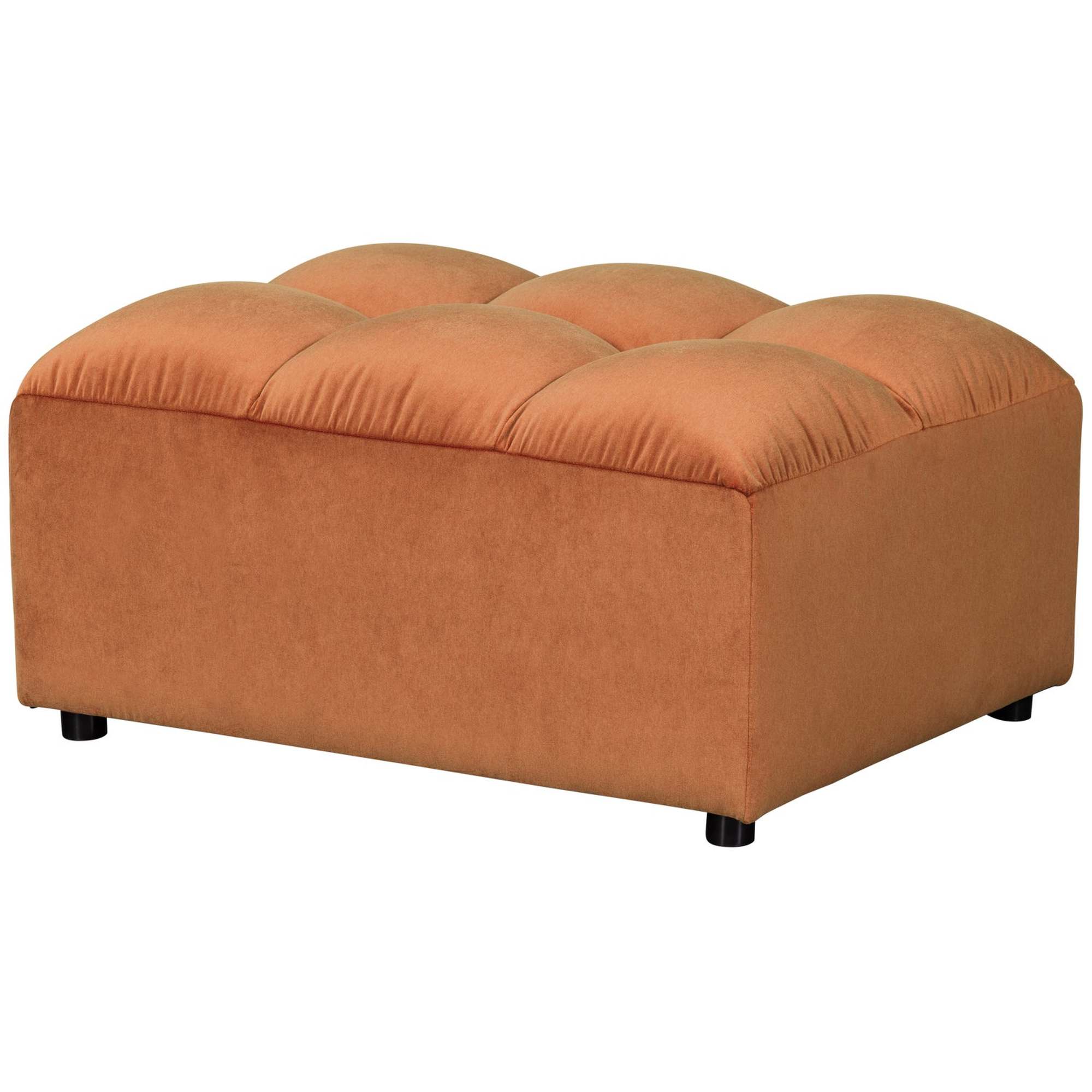 Hocker Allure Samt Terra - luxuriöser Polsterhocker mit modernem Design, 100 x 70 x 48 cm