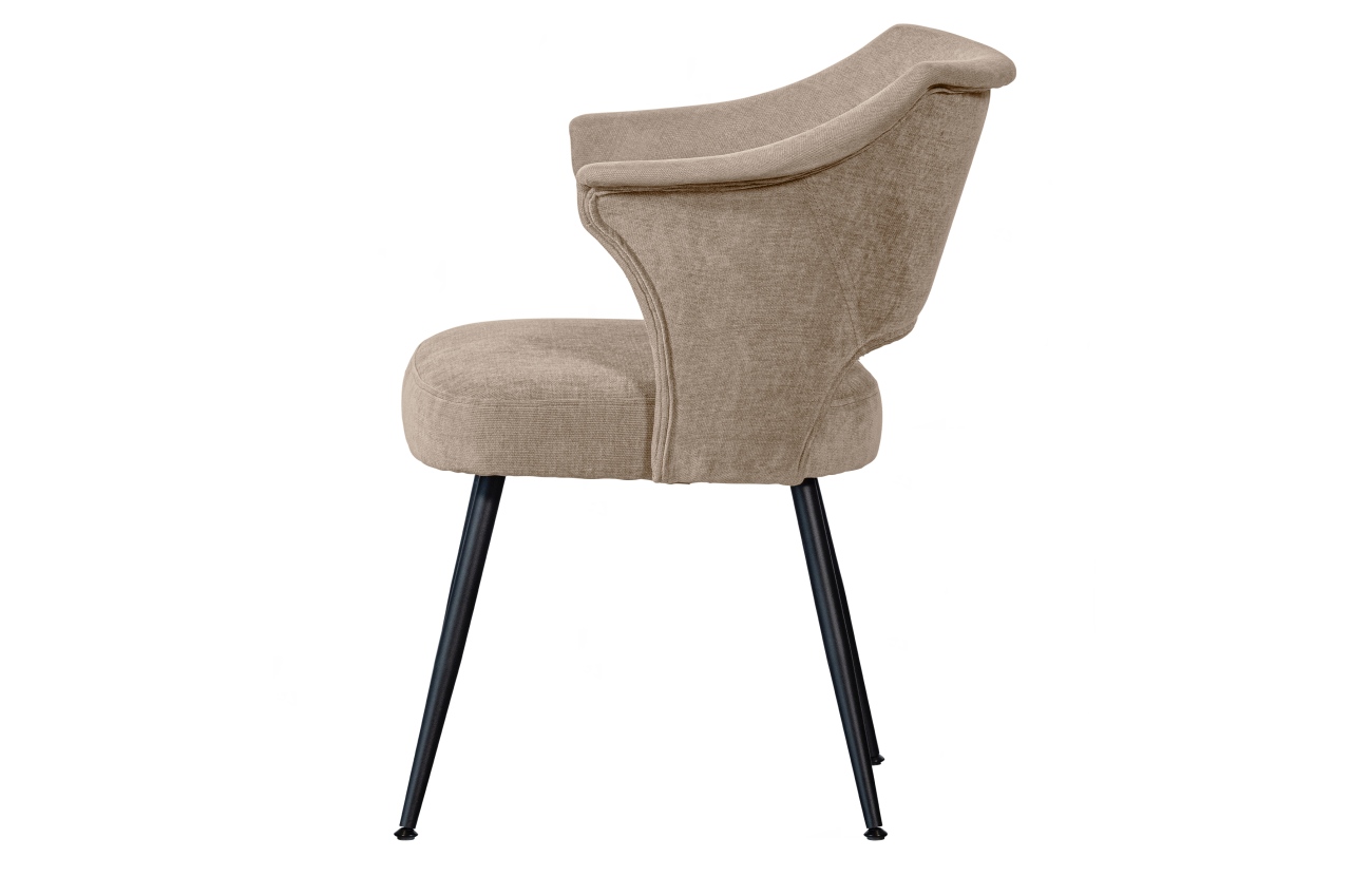 Der Esszimmerstuhl Sits überzeugt mit seinem modernen Stil. Gefertigt wurde er aus Webstoff, welches einen Beigen Farbton besitzt. Das Gestell ist aus Metall und hat eine schwarze Farbe. Der Stuhl verfügt über eine Sitzhöhe von 45 cm.