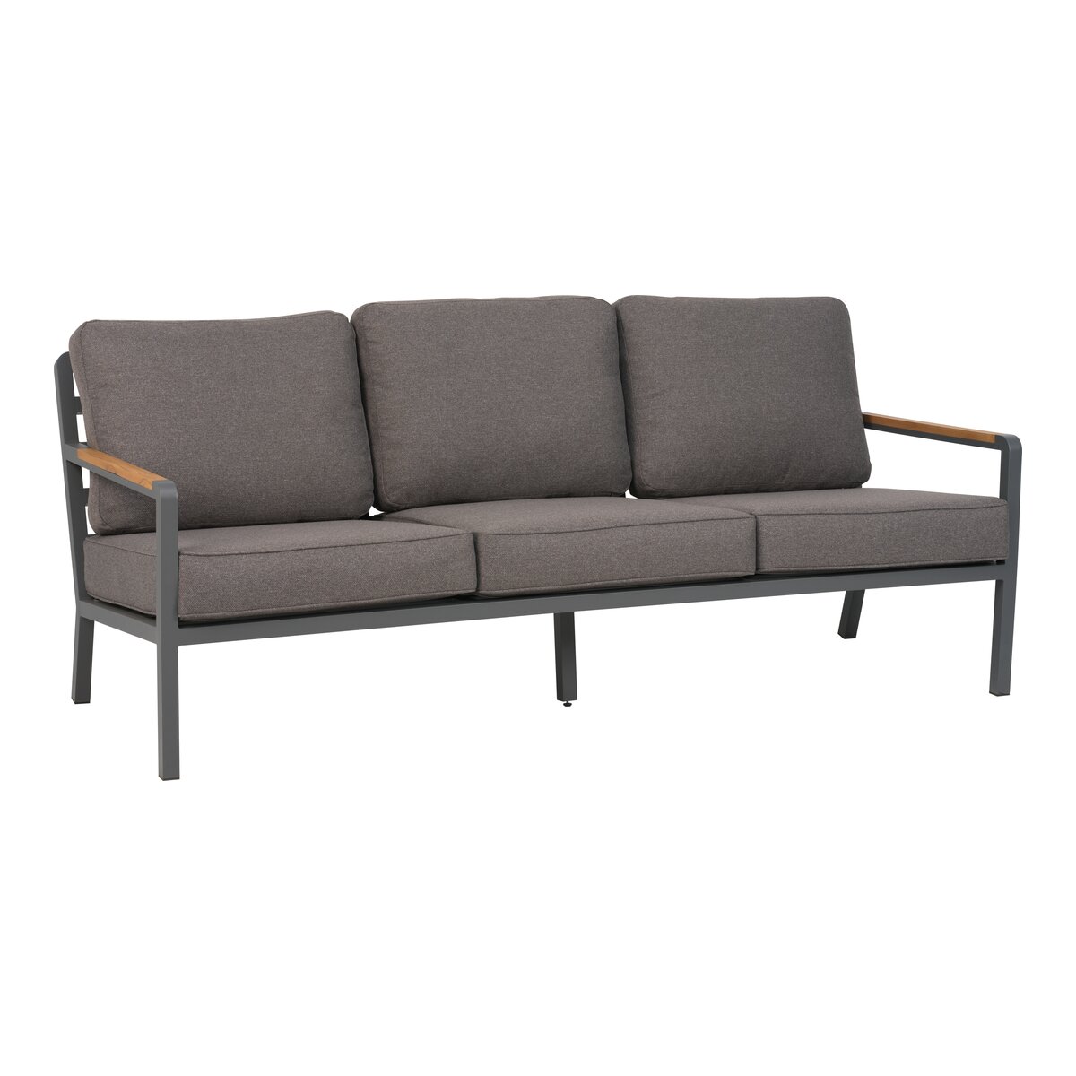 Garten-Sitzgruppe Nova, Anthrazit/Grau/Braun - Aluminium & wasserabweisender Stoff