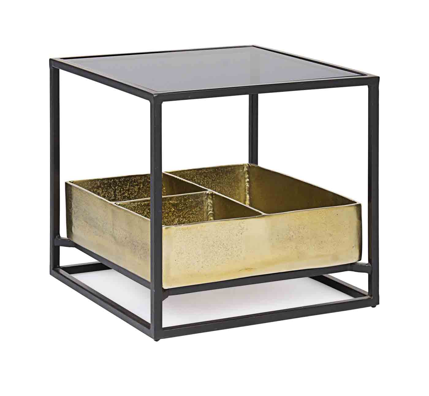 Beistelltisch Mavila aus Stahl mit Glasplatte, 42 cm Beistelltisch Mavila aus Stahl mit Glasplatte, 42 cm