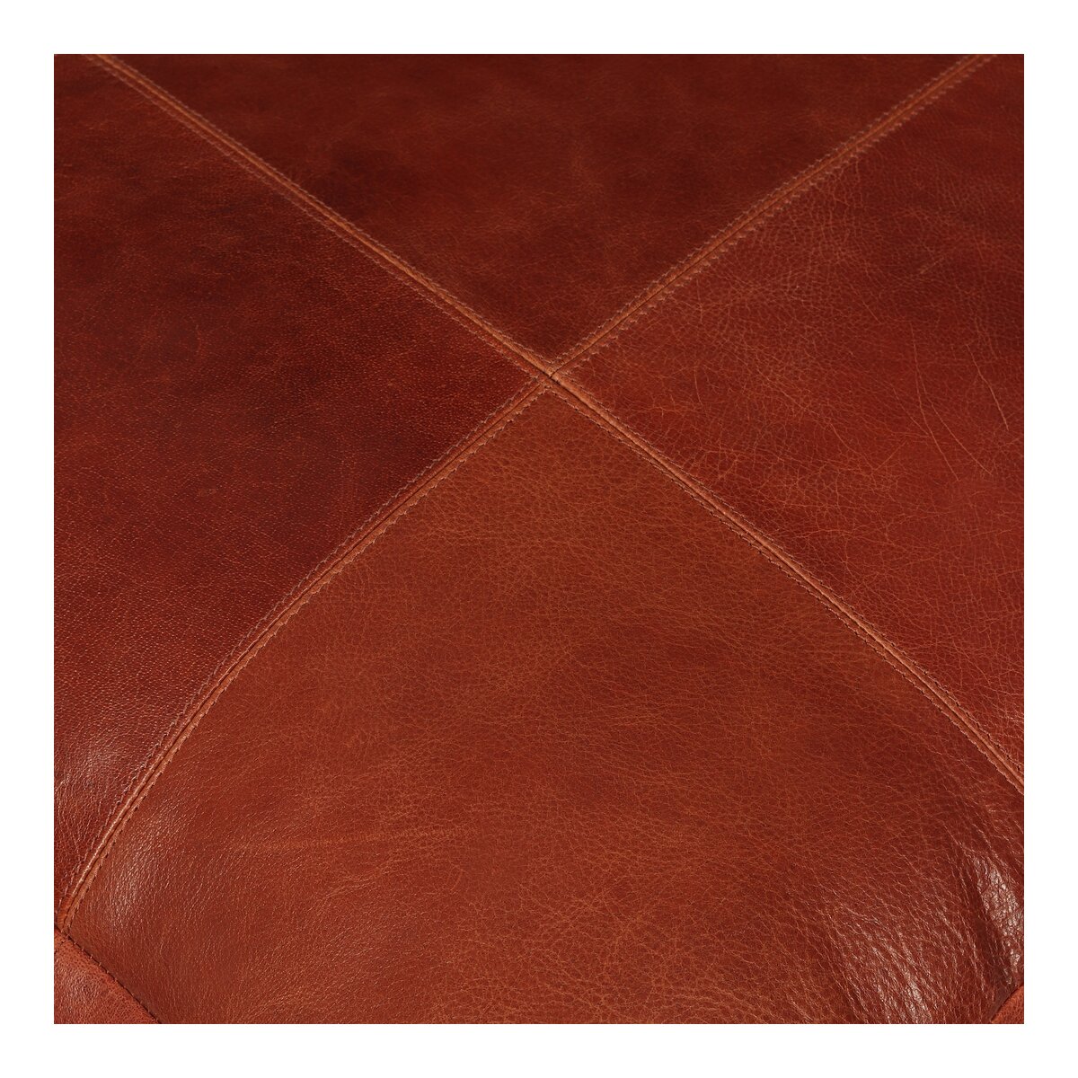 Pouf Anneta aus Leder 75x75 cm, Braun