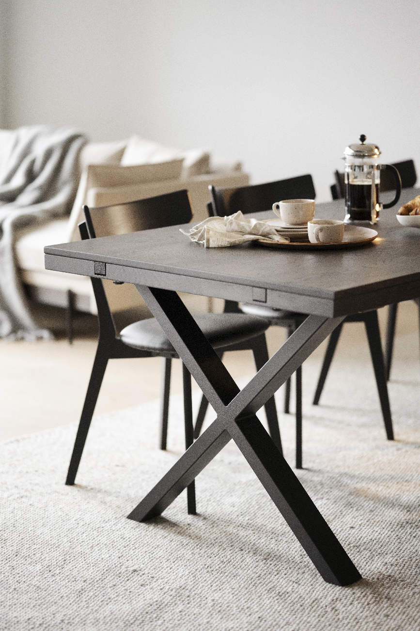 Esstisch Brooklyn, X-Gestell, 220cm, Braun
