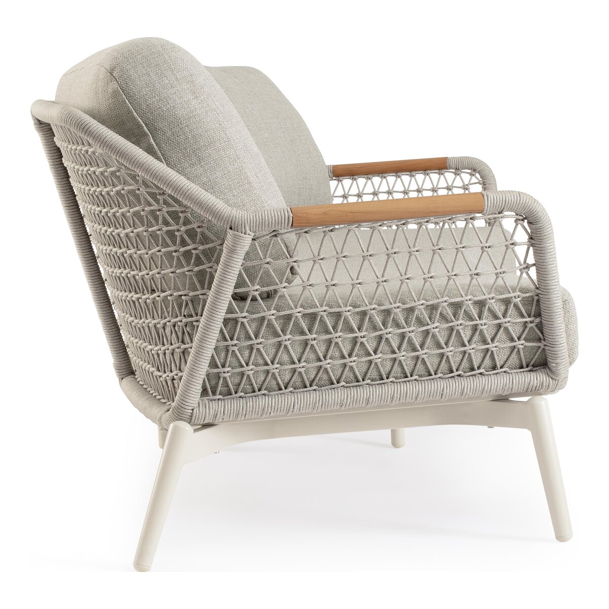 3-Sitzer Gartensofa Eulero - Aluminium Pelikan & Olefin-Geflecht Grau, inkl. Kissen