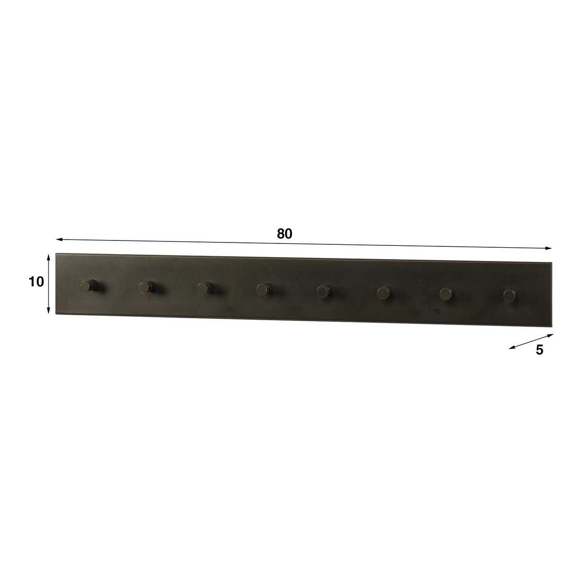 Garderobe Aret aus Metall mit 8 Haken in Bronze-Finish
