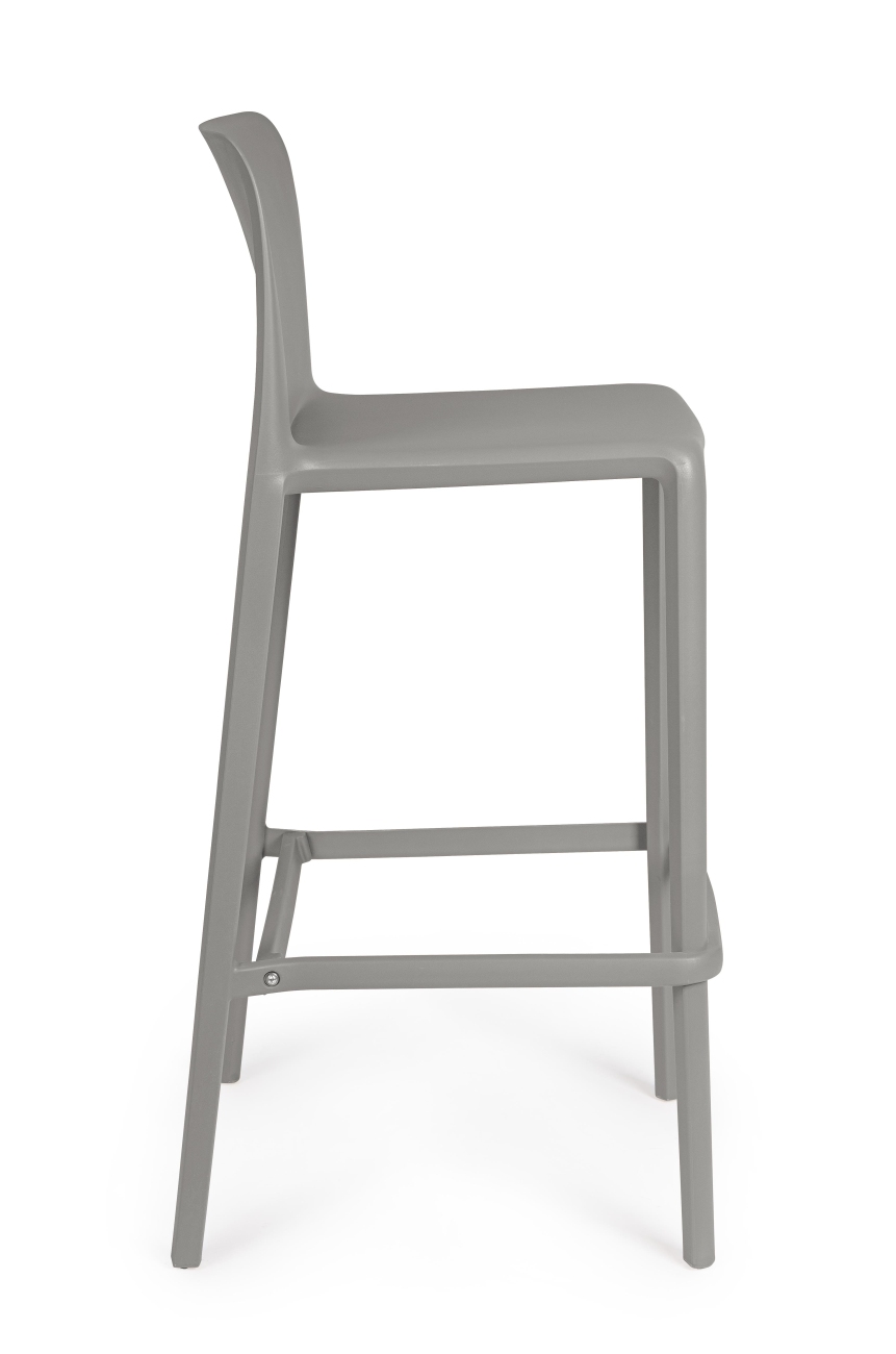 Barhocker Chloris 4er-Set aus Kunststoff, Grau