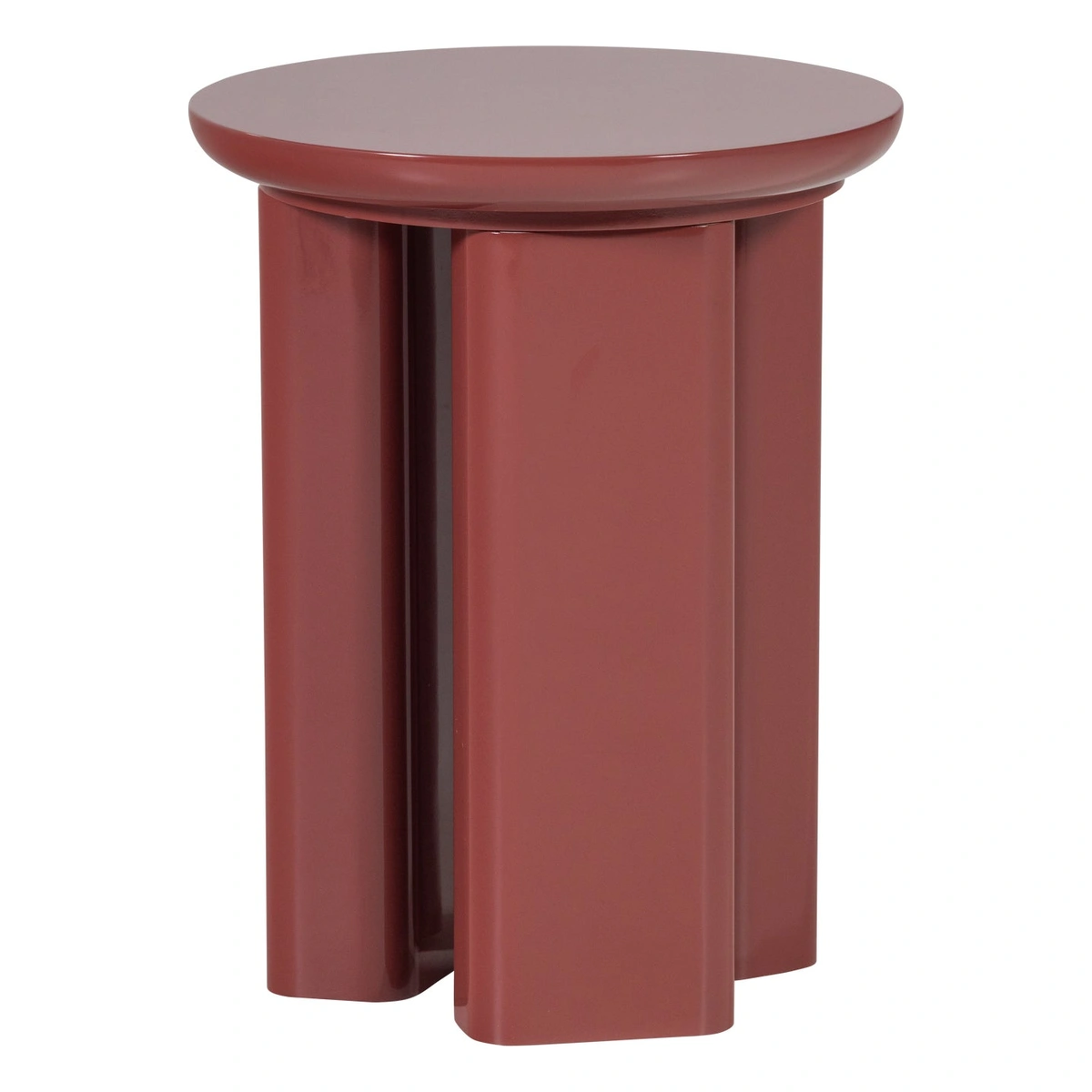 Beistelltisch Orivo - MDF & Holzfurnier Rot / Rosa, Ø 40 cm