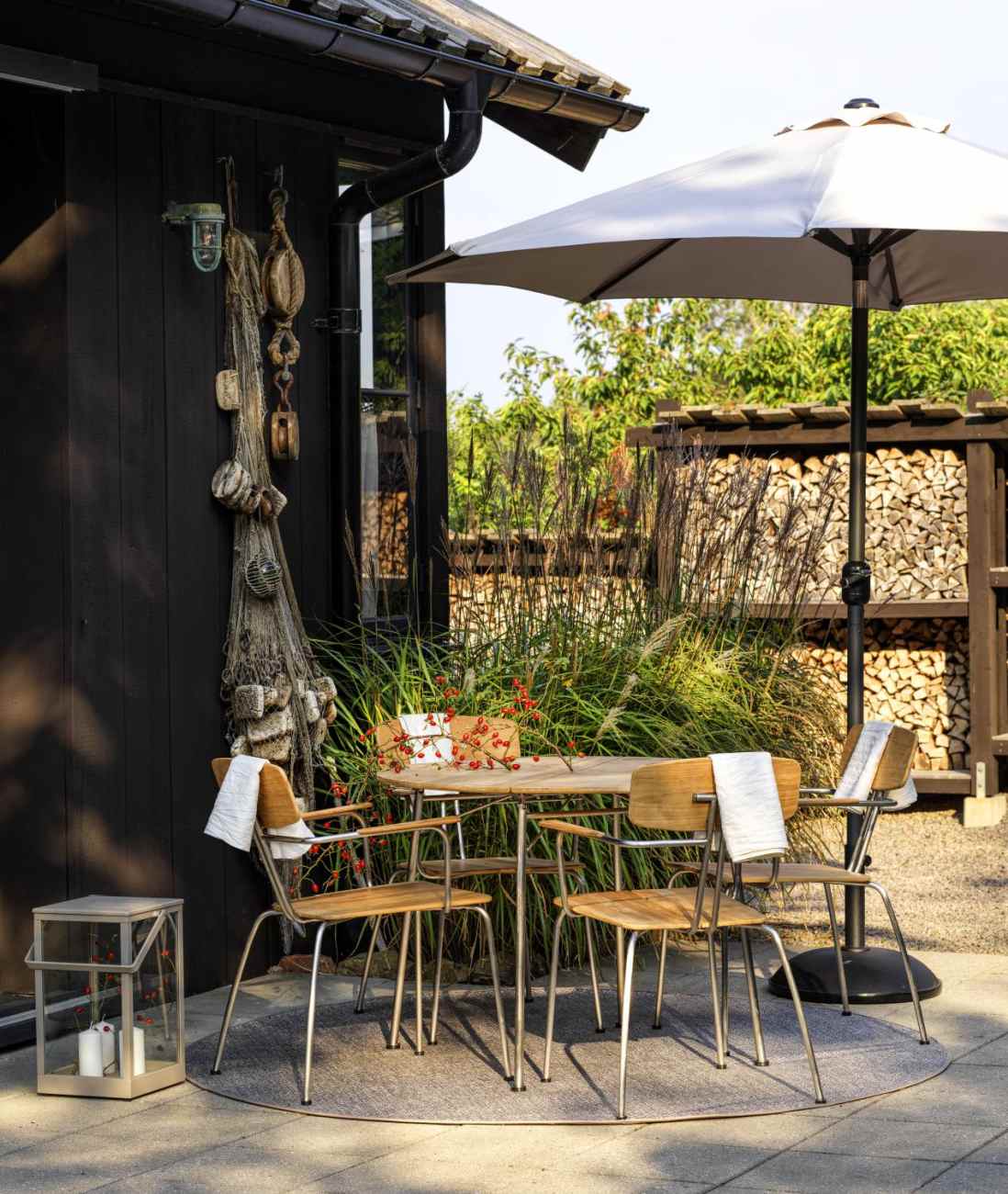 Sonnenschirm Cambre Ø 250 cm, Anthrazit/Kaki