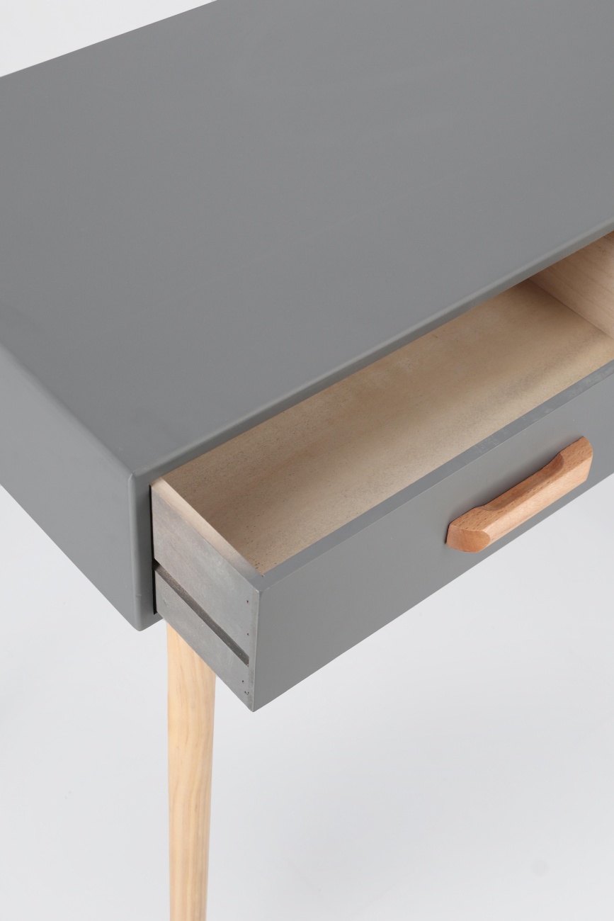 Konsole Ordinary aus Kiefernholz, Grau