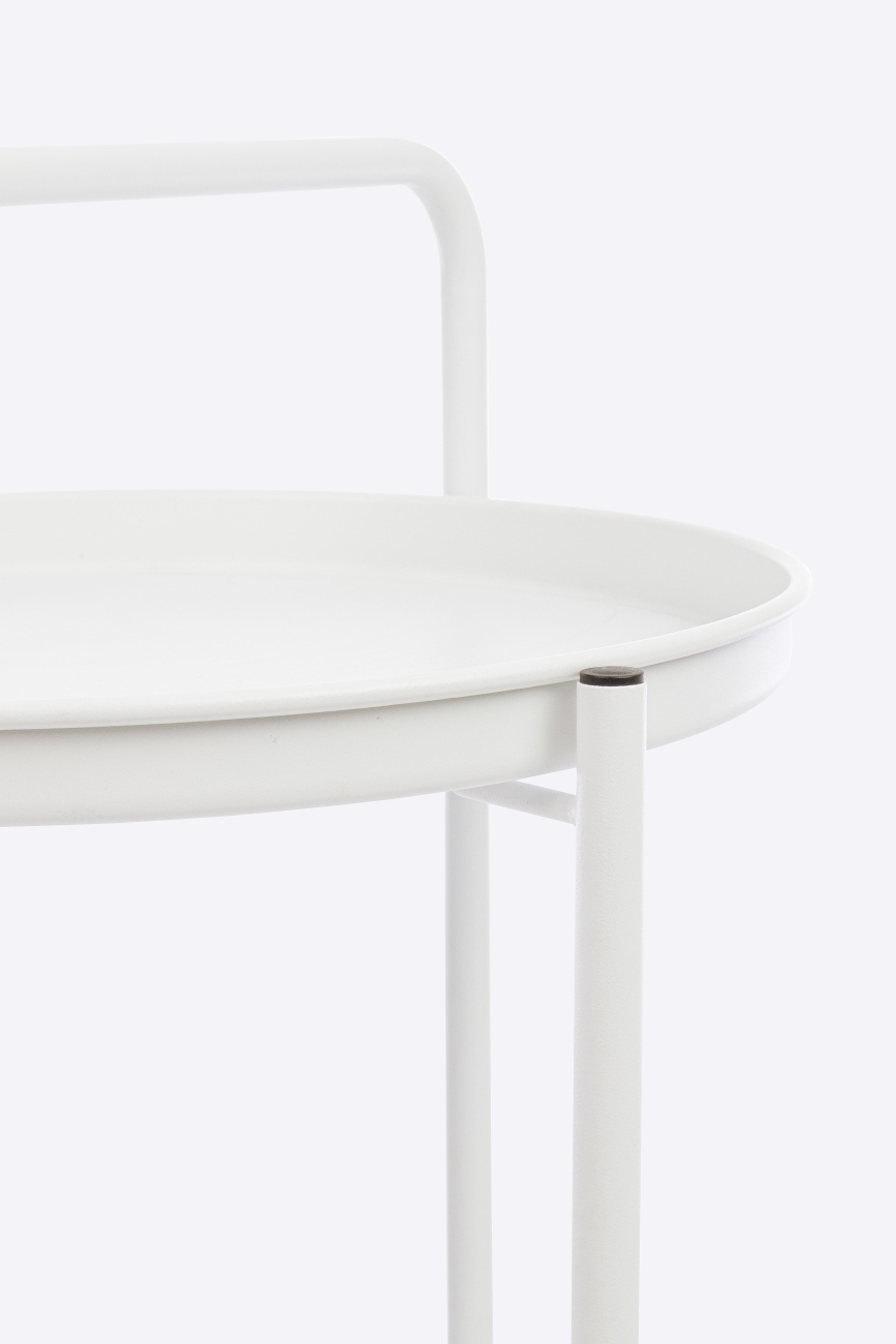 Gartenservierwagen Austin aus Metall, Weiß