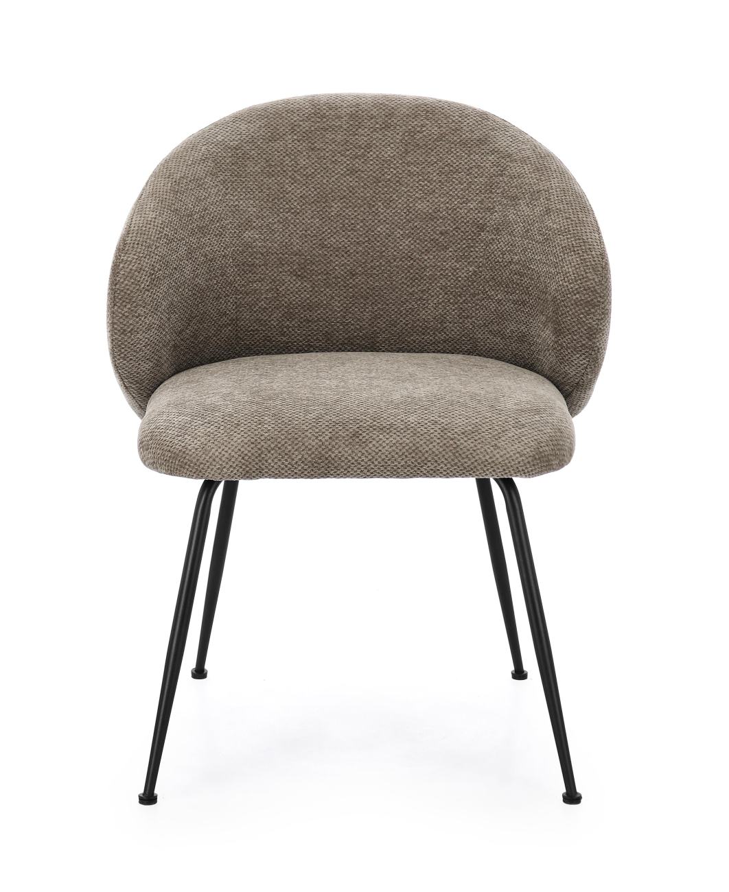 Esszimmerstuhl Gesien aus Chenille-Stoff, Braun