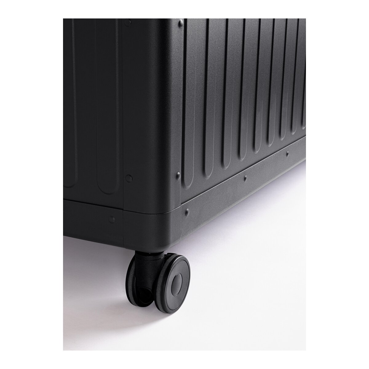 Gartentruhe Ocean - Aluminium Anthrazit, mit Gaskolben und Rollen, Größe S