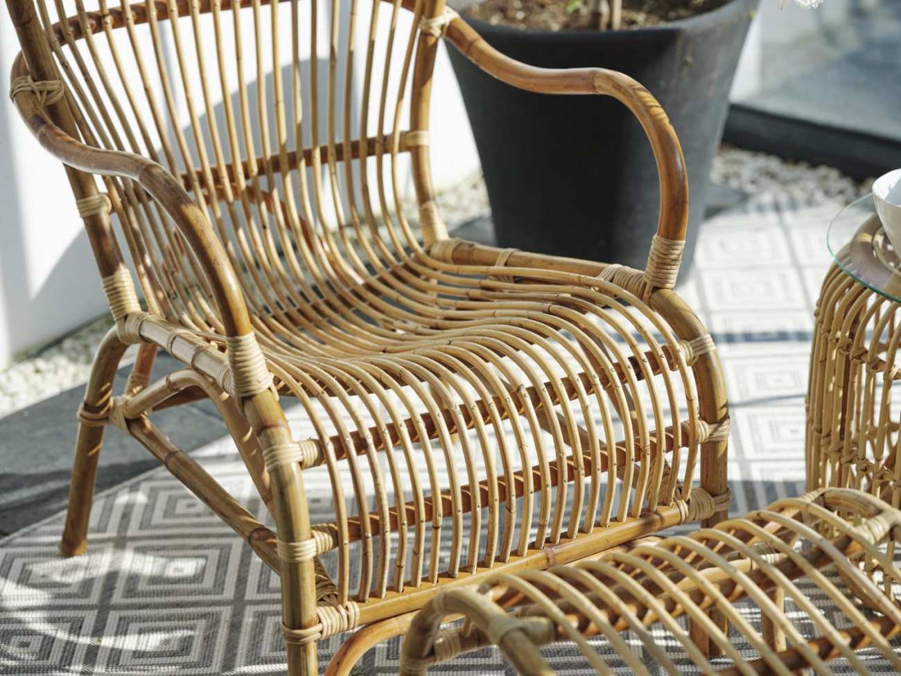 Gartenstuhl Vallda mit Armlehne, Natur