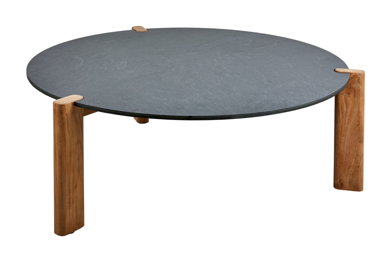 Gartencouchtisch Domino aus Teak, Ø 90 cm