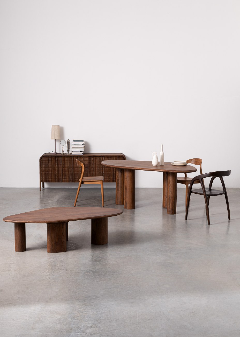 Esszimmerstuhl Dotty aus Teakholz, Dunkelbraun