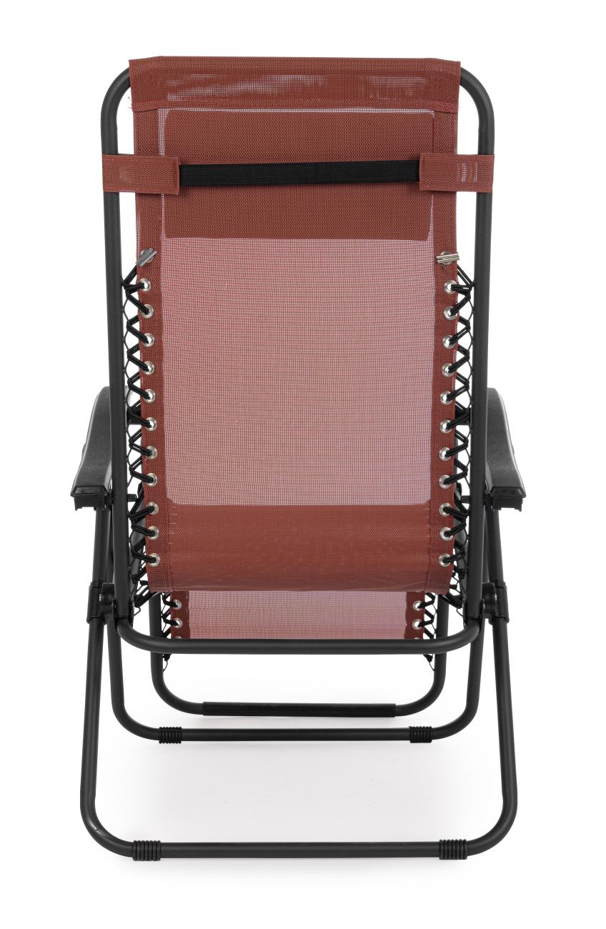 Der Loungesessel Wayne überzeugt mit seinem modernen Design. Gefertigt wurde er aus Textilene, welches einen roten Farbton besitzt. Das Gestell ist aus Metall und hat eine schwarze Farbe. Der Sessel ist klappbar.