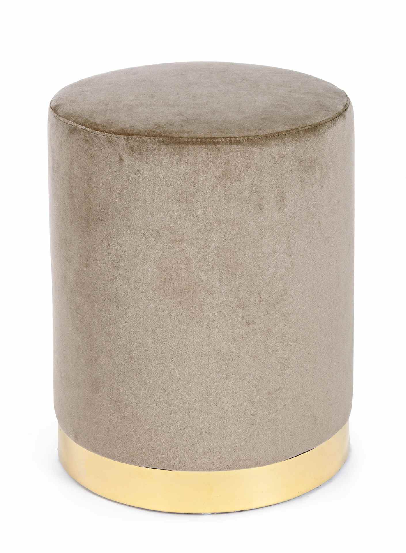 Pouf Lucilla in Samt-Optik, Taupe
