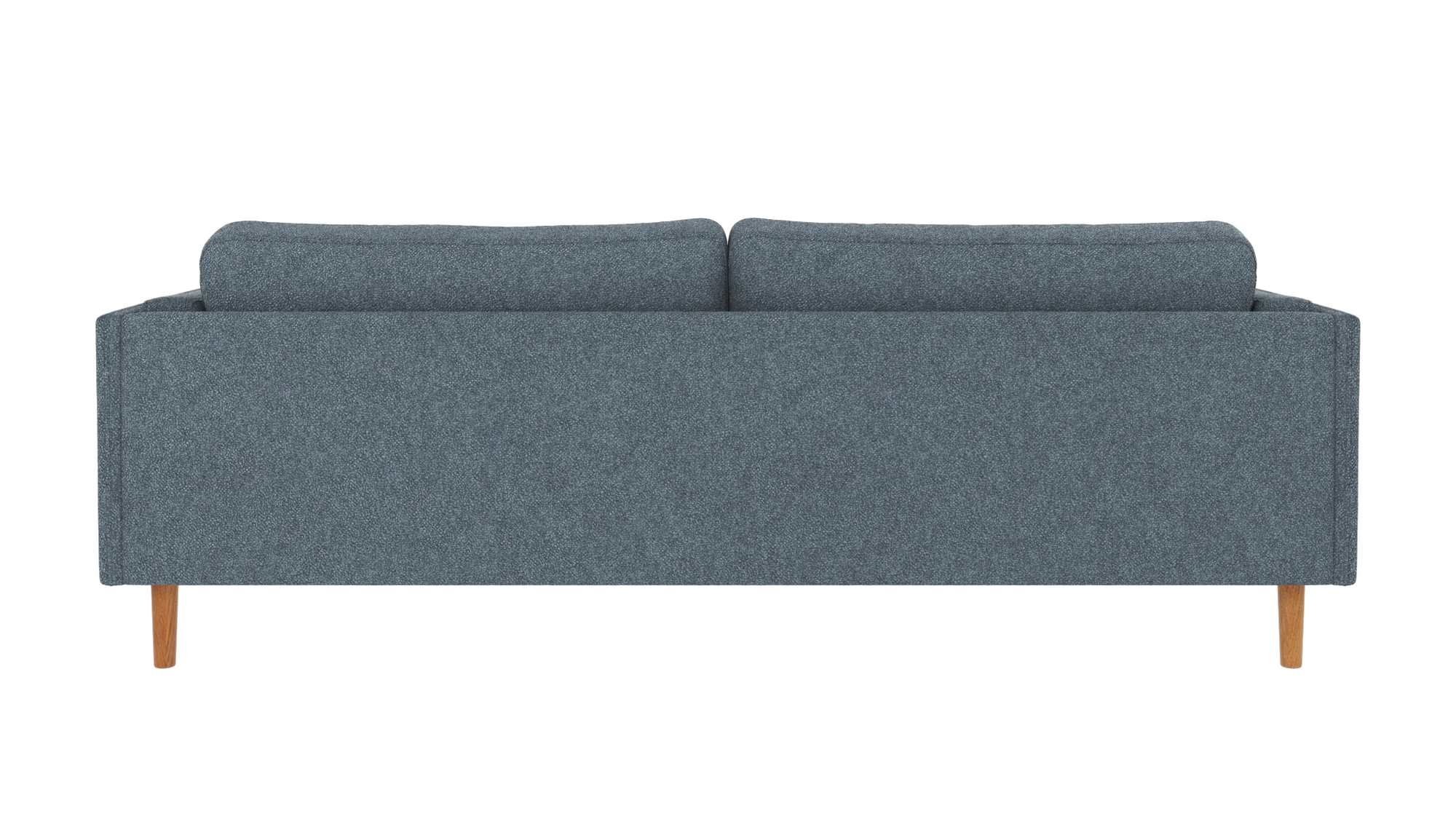 Sofa Braden 3-Sitzer, Beine Eiche, Bezug Bobby Blau passt perfekt in stilvolle Wohnräume.