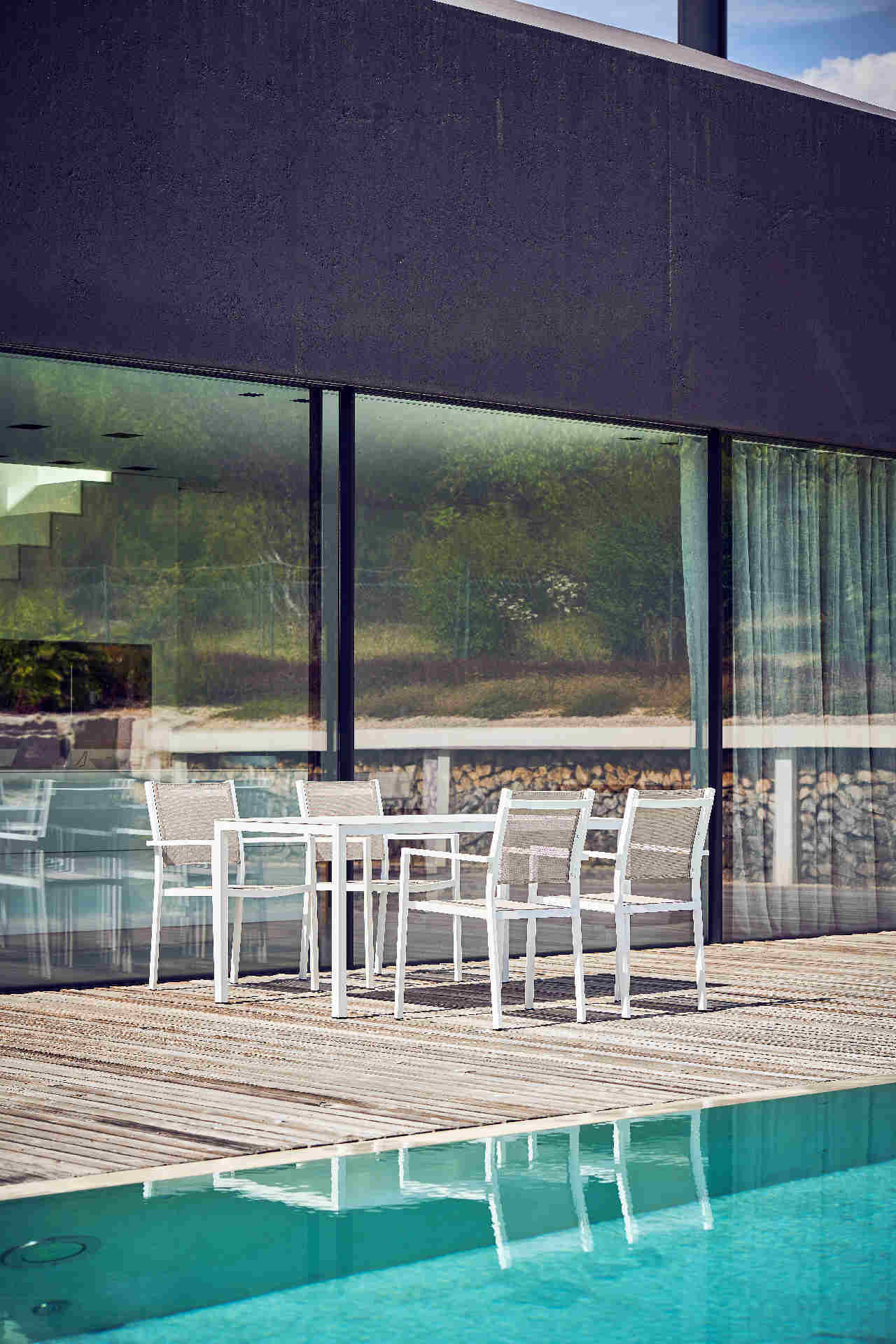 JanKurtz Gartenstuhl Gartensessel Aria Armlehne Textilene Aluminium stapelbar