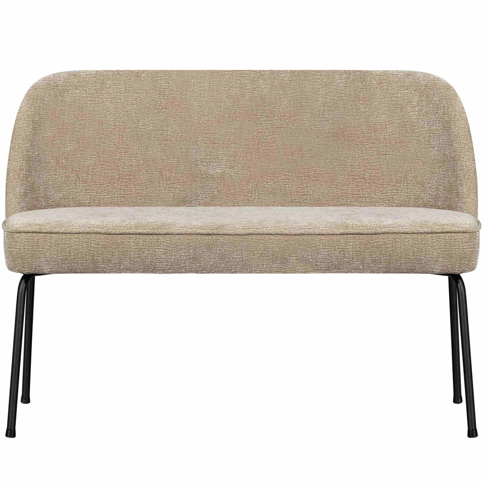 Essbank Vogue 3D-Chenille, modern mit Rückenlehne, Sand, weich gepolstert für 2–3 Personen