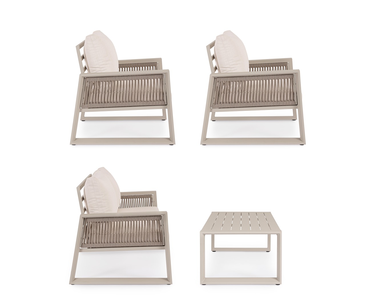 Garten-Set Captiva 4er Gruppe, Taupe