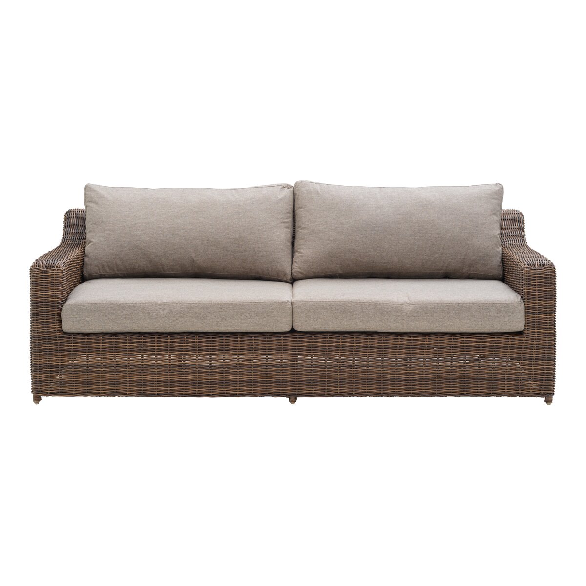 Gartensofa Glendon 2,5-Sitzer, Polyrattan & wasserabweisender Stoff, Dunkelbraun