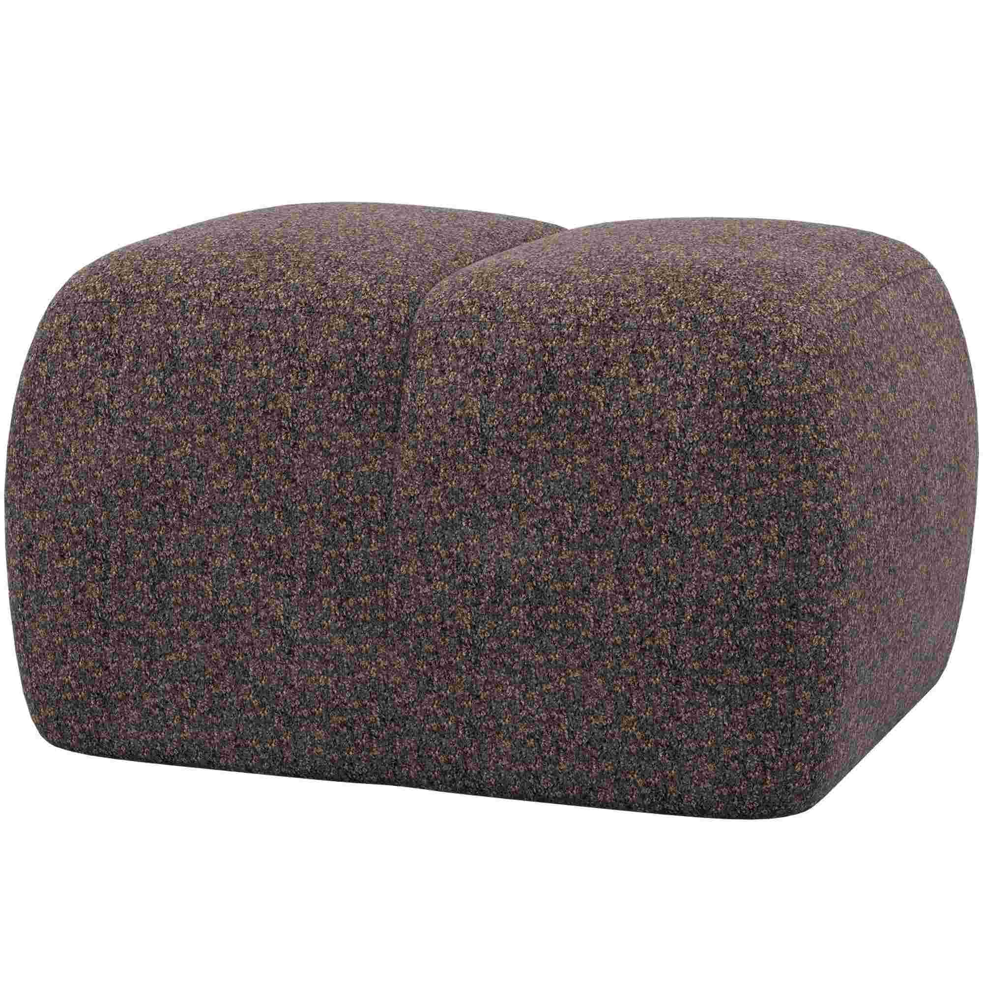 Hocker Mojo Wollen-Stoff Braun - bequemer Polsterhocker, 84 x 64 x 45 cm