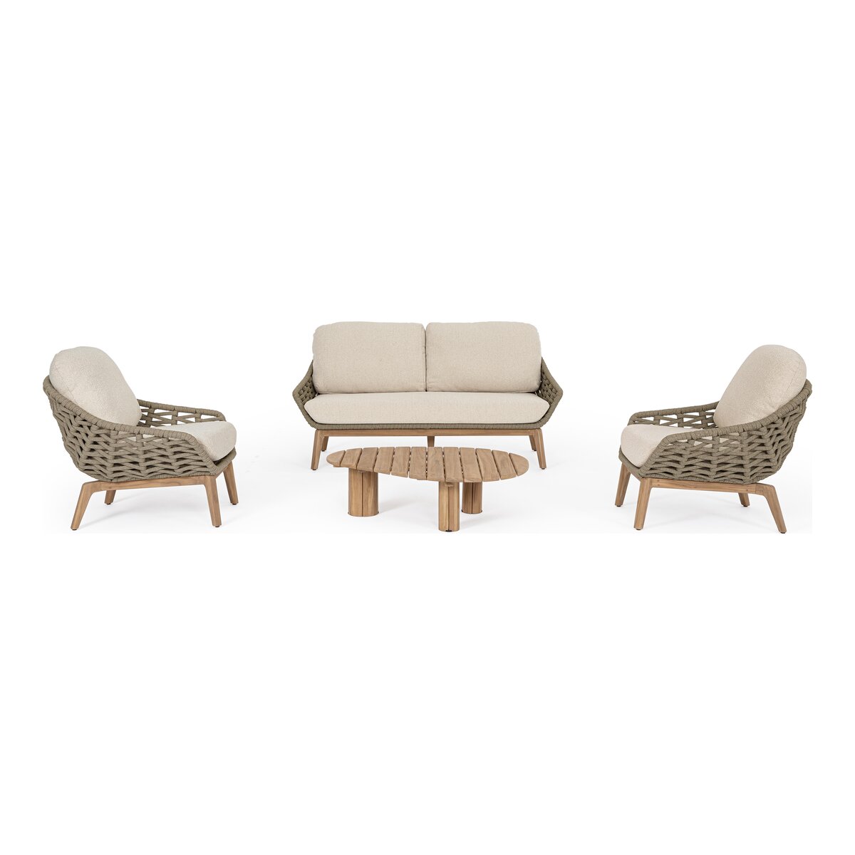 Gartencouchtisch Tamires - Teakholz massiv Natur, 100 x 80 cm