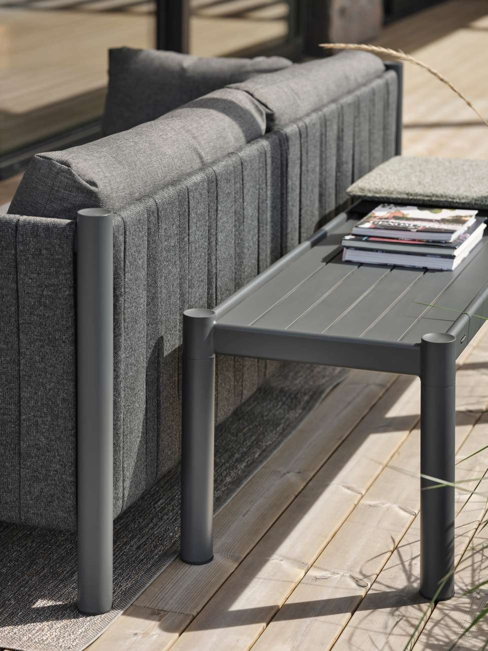 Gartencouchtisch Brad 150x50 cm, Anthrazit