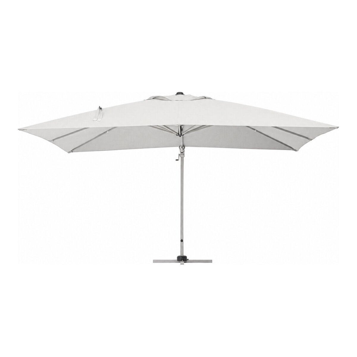 Ampelschirm Saragozza - Aluminium & Polyester-Stoff, Grau, 3x4 m
