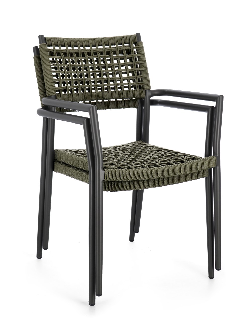 Gartenstuhl Caleta aus Aluminium, Grün / Anthrazit