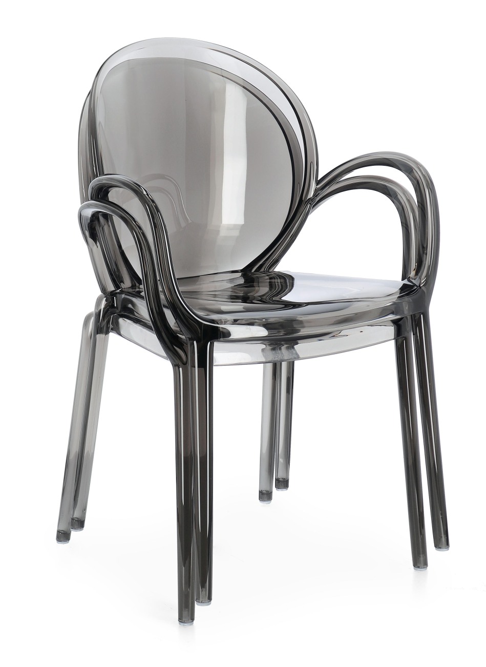 Gartenstuhl Camilla 4er-Set mit Armlehne, Grau