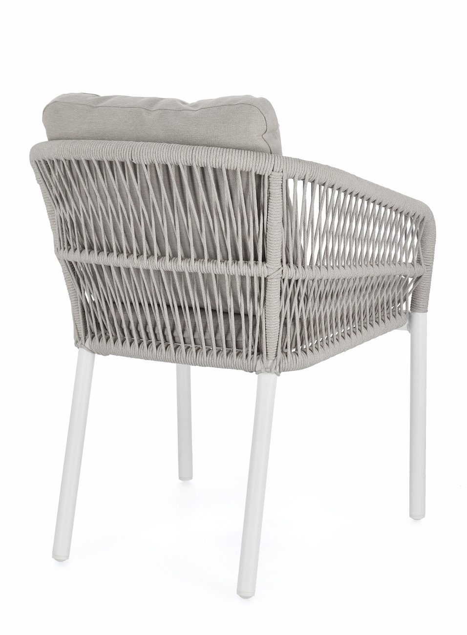 Gartenstuhl Galdana aus Aluminium, Hellgrau / Weiß