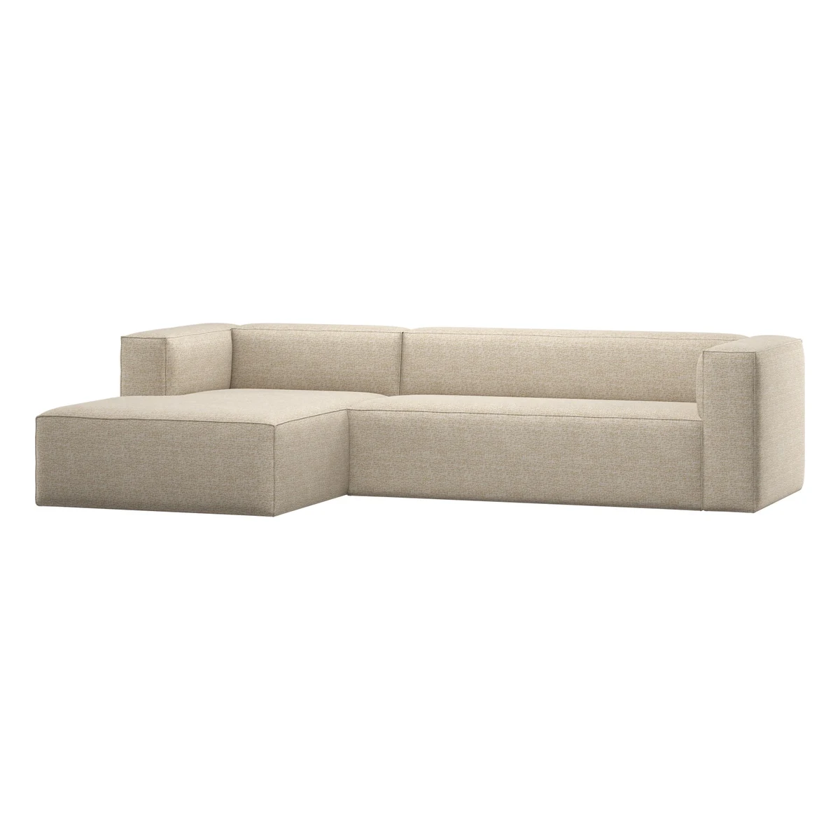 Ecksofa Bean - Melange-Stoff Beige, Links