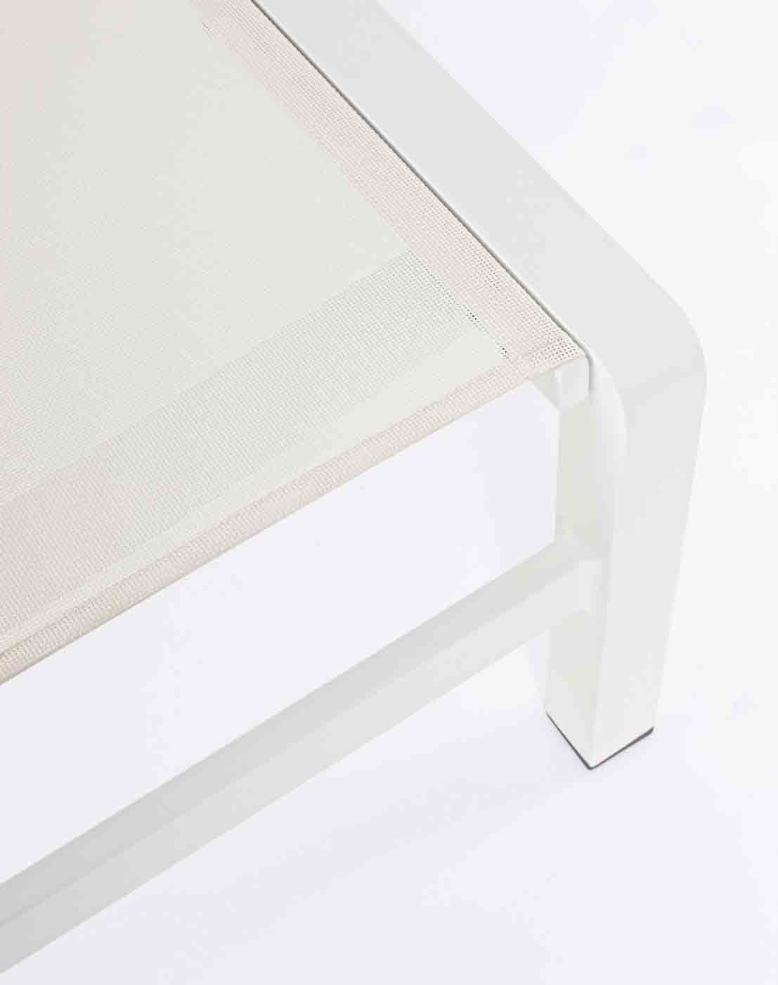 Gartenliege Konnor, Aluminium Textilene, Weiss CX25