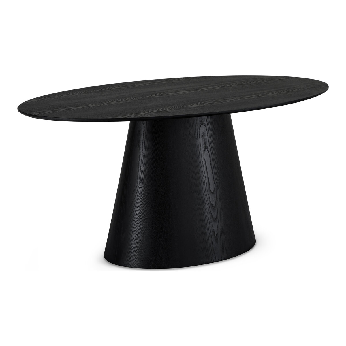 Esstisch Oganto Oval 160x90 cm - Moderner Holztisch für 6 Personen, Schwarz